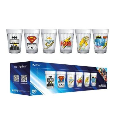 Imagem de JG c/6 Copos Americano Liga da Justiça 190ml 201069 - Allmix