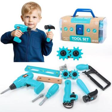Imagem de Conjunto de ferramentas GAIETYDIY Kids Pretend Play com caixa de ferra