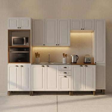 Imagem de Cozinha Americana 6 Peças Branco Amoudi Móveis 