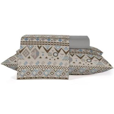 Imagem de Jogo Lençol TEKA Casal Percal 160Fios Misto 4Pçs Todo Estampado Macio 