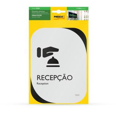Imagem de Etiqueta sinalização clean Recepção 13,8x18,5cm - Pimaco