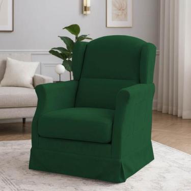 Imagem de Poltrona Serena Amamentação Balanço e Puff - Moveis Aguias, Verde