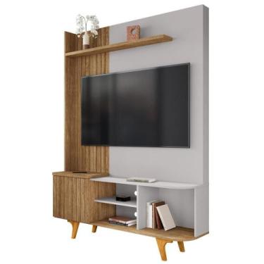 Imagem de Estante Home Tv 55 Pol 136 cm Corumbau BECHARA, Cinamomo Off White