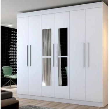 Imagem de Guarda Roupa Delta 6 Pts Com Espelho Branco - Leifer - Leifer Móveis L