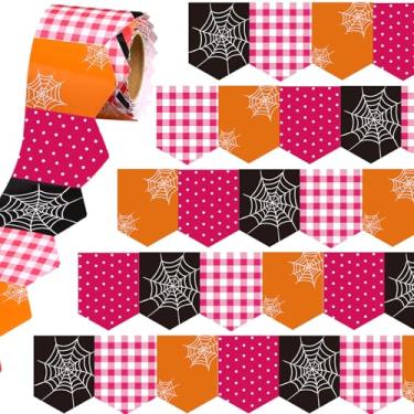 Imagem de Fuutreo Bordas de boletins de teia de aranha de Halloween de 10 metros Decoração Fiesta Bulletin Border Office Guarnição recortada para decoração de festa de casamento nacional