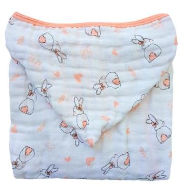 Imagem de Toalha de Banho Infantil com Capuz Soft 100 Algodão Tecido Fralda Dupl