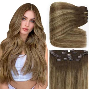 Imagem de Extensões de cabelo Clip in Full Shine 40cm Balayage Brown Blonde