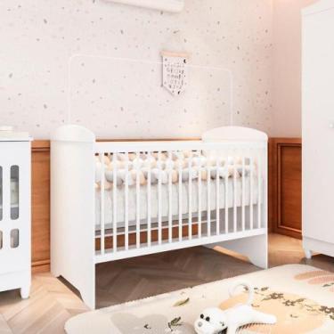 Imagem de Berço 3 em 1 100% Mdf 76cm X 100cm Eloá Branco - Carolina Baby