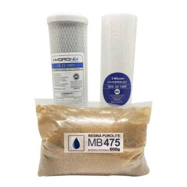 Imagem de Kit Refil Premium Deionizador 3 Estágios 10º Resina Mb475 - Fdma Filtr