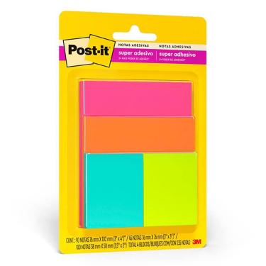 Imagem de Bloco Post It cascata misto com 4 blocos 3M