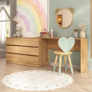 Imagem de Penteadeira Infantil 231,5cm com 6 Gavetas Flex Multimóveis MP4403