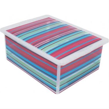 Imagem de Caixa Organizadora 17 Litros Listras - Or17l-01 - São Bernardo Caixa Org. Container 17l Listras Or17l-01