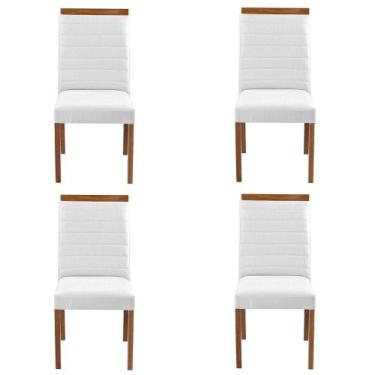 Imagem de Kit 4 Cadeiras Decorativas Sala de Jantar Luxo Sueli Facto Branco - Mo