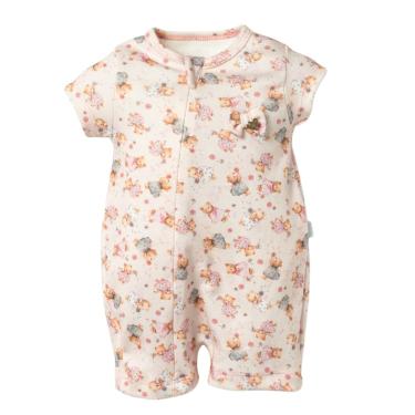 Imagem de Macacão Bebê Menina Curto com Zíper Rosa Aurora - Hug