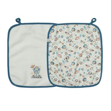 Imagem de Kit 2 Babinhas Paninho de Boca Menino Matelasse Espacial-Hug