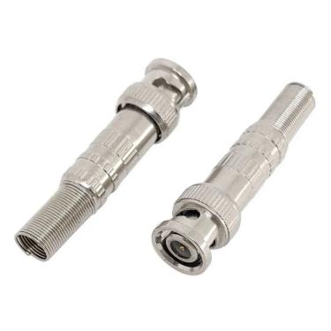 Imagem de Conector Bnc Macho Com Mola De Parafuso 02 Pçs Cftv Cameras