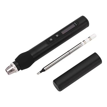 Imagem de Kit de Ferro de Solda Elétrica Com Exibição Digital para Temperatura e Aquecimento Rápido (Preto)