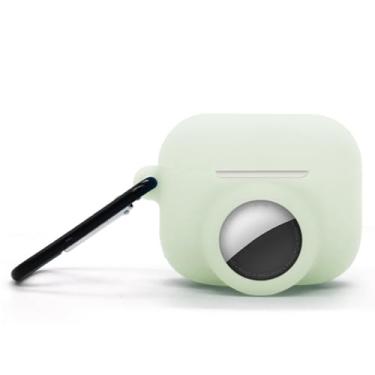 Imagem de Capa de silicone macio 2 em 1 compatível com AirPod Pro 3 e AirTag, capa protetora à prova de choque para AirPod Pro 3 com kit de limpeza e cordão de cabo de dados para homens e mulheres