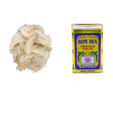 Imagem de Kit Gourmet Bacalhau Desfiado (1kg) + Azeite Bom Dia Português (500ml)