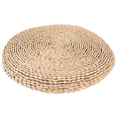 Imagem de Almofada de pufe redonda tecida à mão para cerimônia de chá de ioga zen com enchimento de esponja e materiais ecológicos 40 x 40 x 6 cm