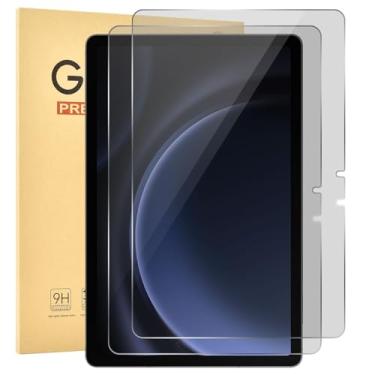 Imagem de Jngnpn Pacote com 2 películas protetoras de privacidade antiluz azul para Samsung Galaxy Tab S9 FE 5G (27.7 cm)/S9 (27.9 cm), película de vidro temperado de dureza 9H para Galaxy Tab S8/S7 (11