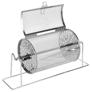 Imagem de STARVAST Tambor pequeno de sorteio de 17,78 cm x 11,9 cm, girador de bilhetes prata atualizado comporta 600 ingressos, girador de roda de sorteio com gaiola de bateria de suporte para eventos de jogos