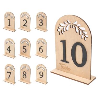 Imagem de Becho 1-10 números de mesa de casamento números de mesa de madeira placas de mesa para casamento, decoração de casa, festa e muito mais