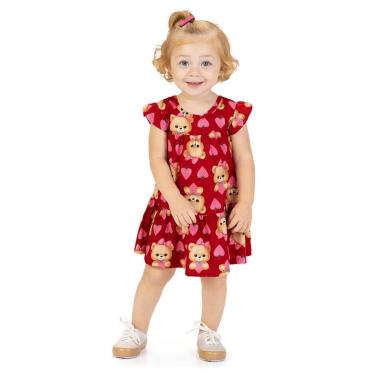 Imagem de Vestido Infantil Menina Vermelho Kyly Estampado-Feminino