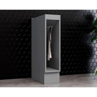 Imagem de Balcão De Cozinha Modulado Americana C/ Porta Toalha S/ Tampo 20cm Cinza - Henn