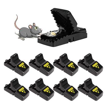 Imagem de kit 8 Armadilhas para Ratos para Uso Interno e Externo, Pequenos Caçadores de Ratos para Casa Interna, Armadilha para Ratoeiras Reutilizáveis, Ratoeiras de Ajuste Rápido para Casa