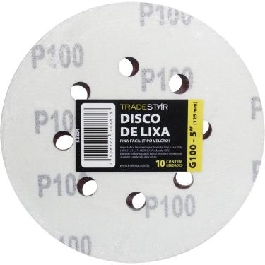 Imagem de Disco Lixa 125 mm G100 Alvenaria com Fixador Tradestar