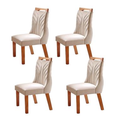 Imagem de 4 Cadeiras para Mesa de Jantar Estofada - Veneza - LJ Móveis