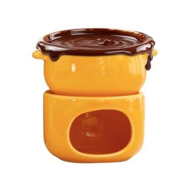 Imagem de Copo De Fondue De Chocolate | Pote de Cerâmica com Aquecedor Resistente ao Calor - Canecas Para Derreter Chocolate Com Garfos | Para Queijo Marshmallow Manteiga Sobremesa Casamento Festa Aniversario