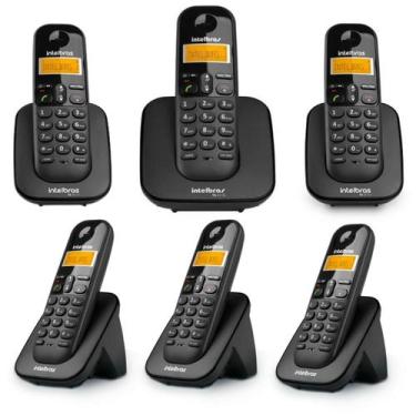 Imagem de Kit Telefone Ts 3110 Sf C/ 5 Ramais Ts 3111 Preto Intelbras