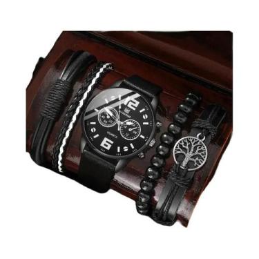 Imagem de Conjunto De Relógios De Pulso Masculinos Em Couro Marrom Com Quartzo 5