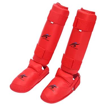 Imagem de Vaveren Protetores de pernas MMA para Kickboxing e boxeo en tailandia Thai, Equipamento de Sparring, Separate Red L