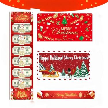 Imagem de 1 peça (envelope vermelho + cintura + envelope + cartão de Natal de boneco de neve) dobrado em papel, adequado para festas festivas e celebrações de ano novo.