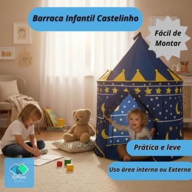 Imagem de Barraca Infantil Tenda Toca Cabana Castelinho - DDG, Azul
