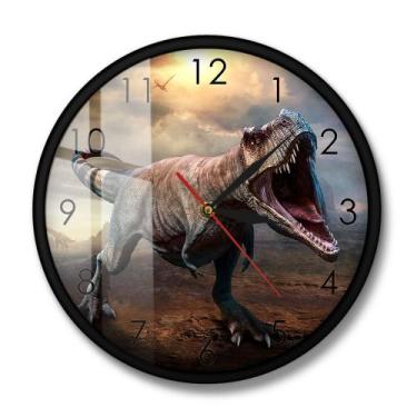 Imagem de Relógio de parede T-Rex Dinosaur Art Design Silent 35 cm de plástico -