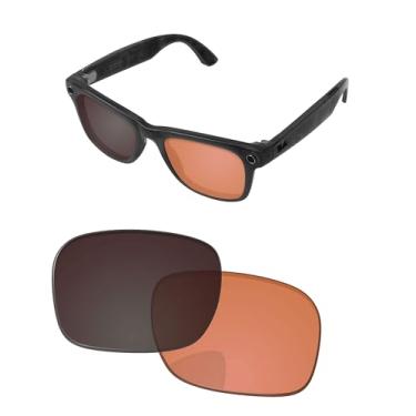 Imagem de PapaViva Lentes de substituição para óculos Ray-Ban Meta Wayfarer Gen 2 RW4012 50 mm AI - fotocromático, anti-embaçamento e anti-luz azul, Fotocrômico laranja, RW4012 50mm