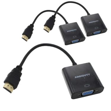 Imagem de Adaptador HDMI para VGA, pacote com 3 conversor HDMI macho para VGA fêmea para Xbox, computador, desktop, laptop, PC, monitor, projetor, HDTV, Chromebook, Raspberry Pi, Roku e mais