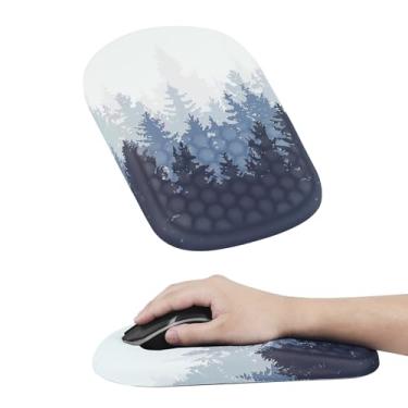 Imagem de Mouse pad ergonômico com suporte de pulso, confortável de espuma de memória com design de massagem e base de poliuretano antiderrapante, mouse pad de descanso de pulso para escritório e casa, 30 x 20