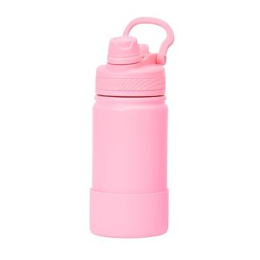 Imagem de Garrafa Térmica de Água 350ml com Alça Garrafinha 2 em 1 com Canudo e Saída Livre em Inox e Sistema Térmico a Vácuo (Rosa)