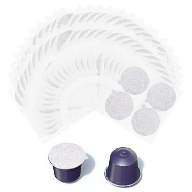 Imagem de 200 Cápsulas Café Expresso com Selo Alumínio, Tampas Alumínio para Expresso 37mm Autocolantes Autocolantes Compatíveis com as Máquinas Nespresso da Gama Original (Sem Cápsula, Estilo 2)