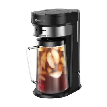 Imagem de BARRENWOOD Máquina de chá gelado com jarra de café frio e chá gelado de 3 litros, seletor de força, filtro reutilizável para limonada, água com infusão de frutas (preto)