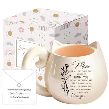 Imagem de Ideias exclusivas de presentes de Natal para mães bônus, presente de aniversário de agradecimento de filhas, colar de mãe, caneca de café, caixas de presente para o dia das mães