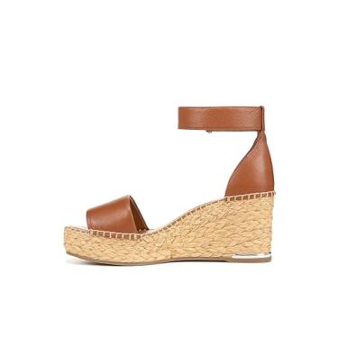 Imagem de Franco Sarto Sandália feminina Clemens Espadrille Wedge, Couro marrom conhaque, 43