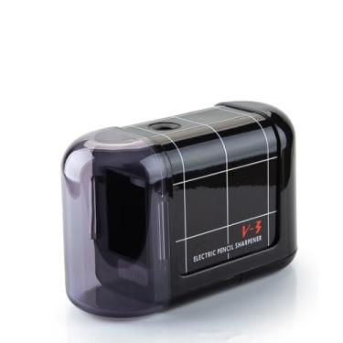 Imagem de Apontador de lápis elétrico operado por bateria, apontador portátil para crianças, para lápis de cor nº 2 (6 a 8 mm), escola, casa, escritório, sala de aula (preto)