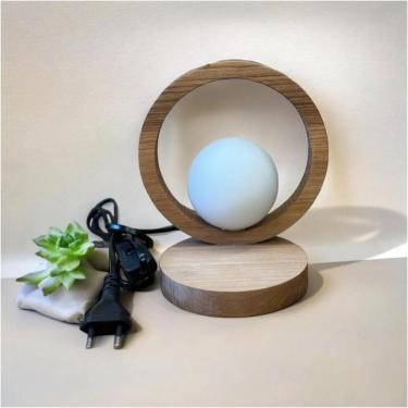 Imagem de Luminária Com Globo De Vidro Malásia Madeira Natural