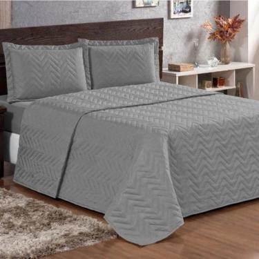 Imagem de Cobre Leito King Pratic Lisa 3 Peças - Cinza